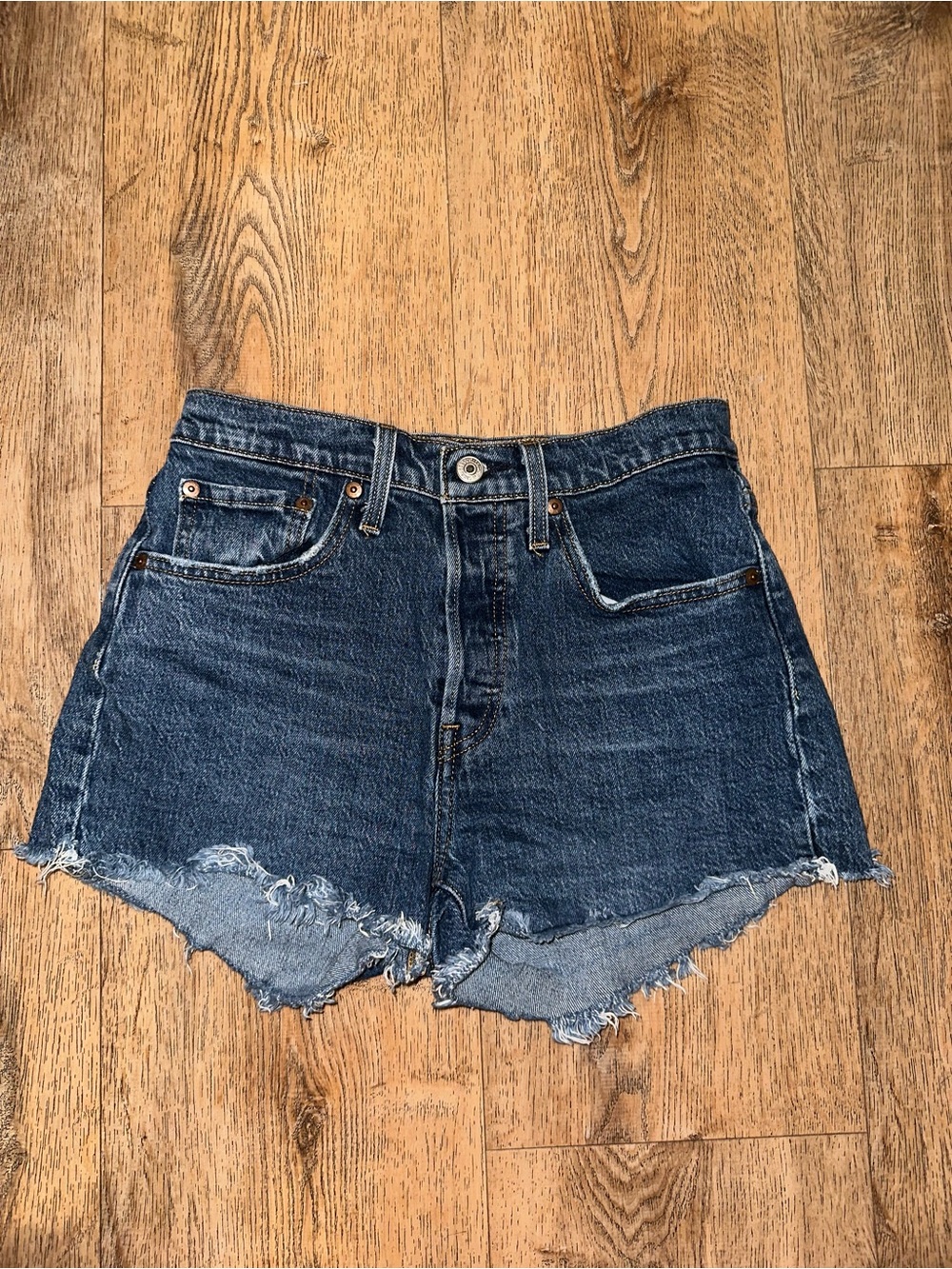 Levi's 501 Dark Blue Denim Mid-Rise Shorts